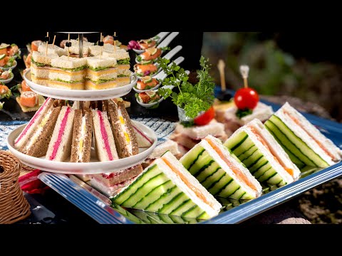 8 Sandwich recipes for parties. Party food ideas with guacamole, beetroot hummus and shrimp paste