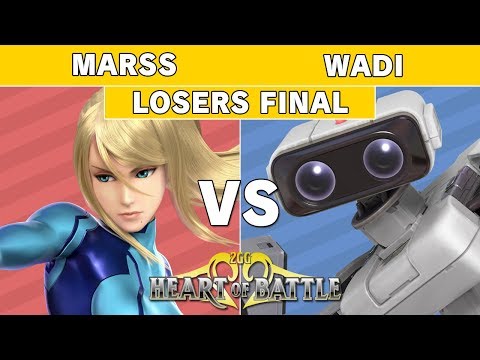 Heart of Battle -  Marss (Zero Suit Samus) vs Wadi (R.O.B.) Top 8 Losers Finals - Smash Ultimate