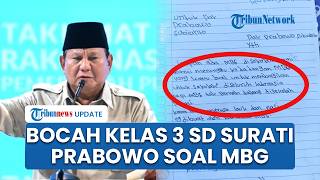 Bocah Kelas 3 SD Surati Prabowo, Ungkap Kesedihan Belum Terima MBG: Kami Ingin Merasakan Lauk & Nasi