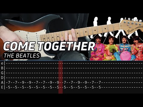 The Beatles - Come Together (Guitar lesson with TAB)