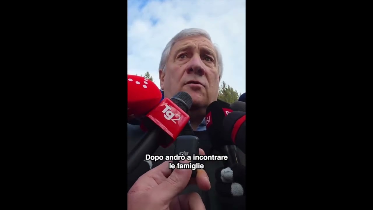 TAJANI: "L’ITALIA SI STRINGE ALLE FAMIGLIE DI TUTTE LE VITTIME DI CRANS-MONTANA"