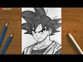 Easy Anime Drawing How To Draw Goku Dragon Ball Z Drawing Tutorial