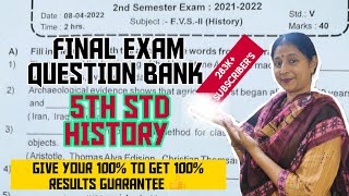 5th Std, FINAL EXAM QUESTION BANK OF EVS-2(HISTORY👍 SUBSCRIBE🔔TO GET NOTIFICATION OF MY LIVE STREAM