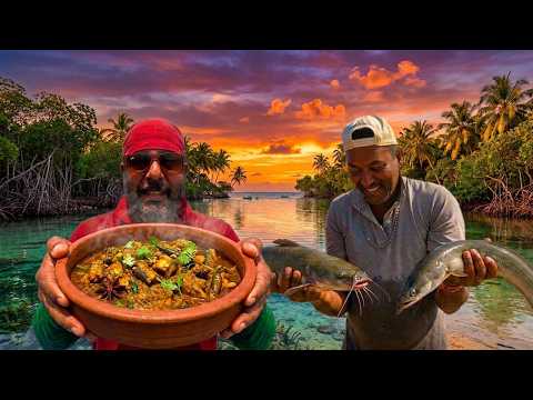 Epic Lagoon Eel & Walking Catfish Catch and Cook Adventure | ආදෝ කරිය | Village Cooking Sri Lanka🐍😋🎣
