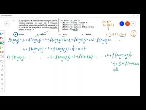 C++  Funcții recursive - Bac 2019