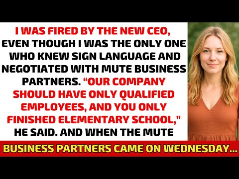 I Was Fired By The New CEO, Even Though I Was The Only One Who Knew Sign Language And Negotiated...