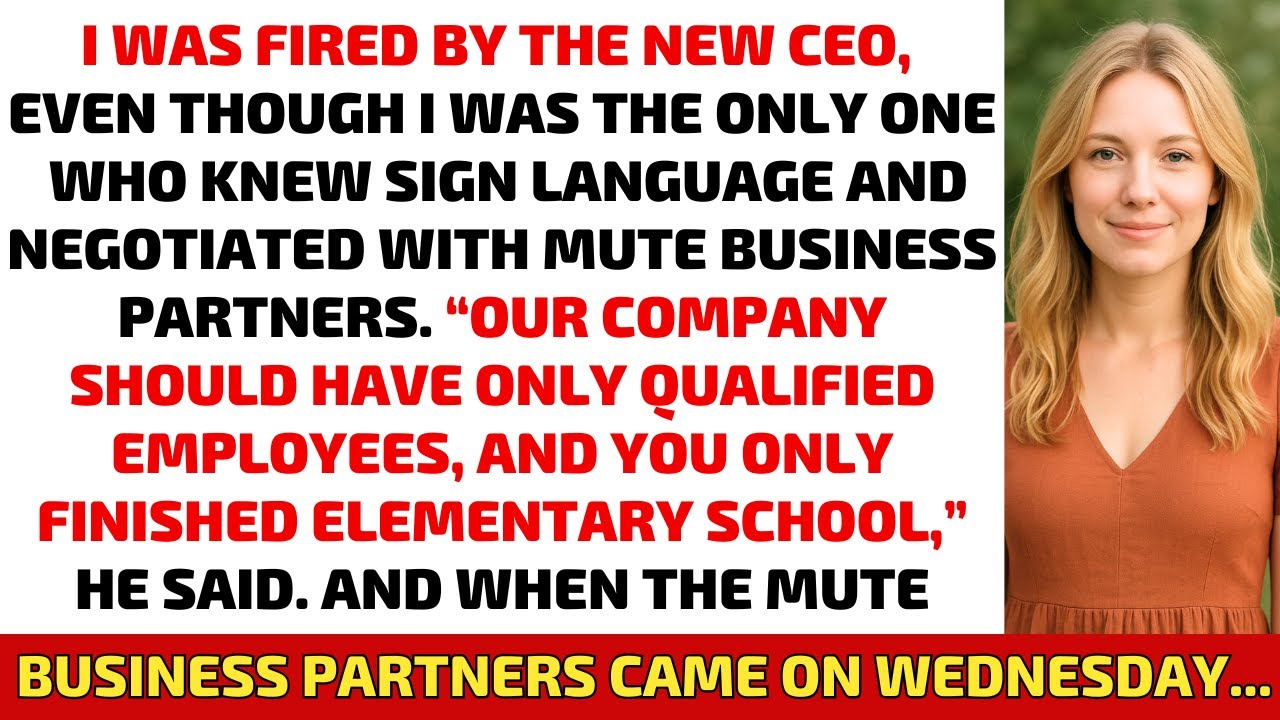 I Was Fired By The New CEO, Even Though I Was The Only One Who Knew Sign Language And Negotiated...