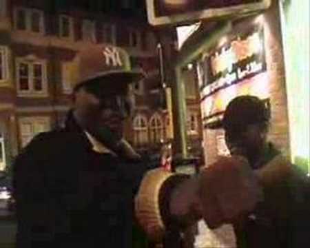 Doctor, Bearman, Fenda & Drastic Live outside fruit cupboard in Leeds