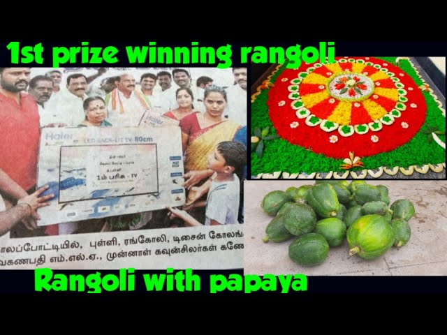 Beautiful 3d rangoli design using vegetables carving by p square