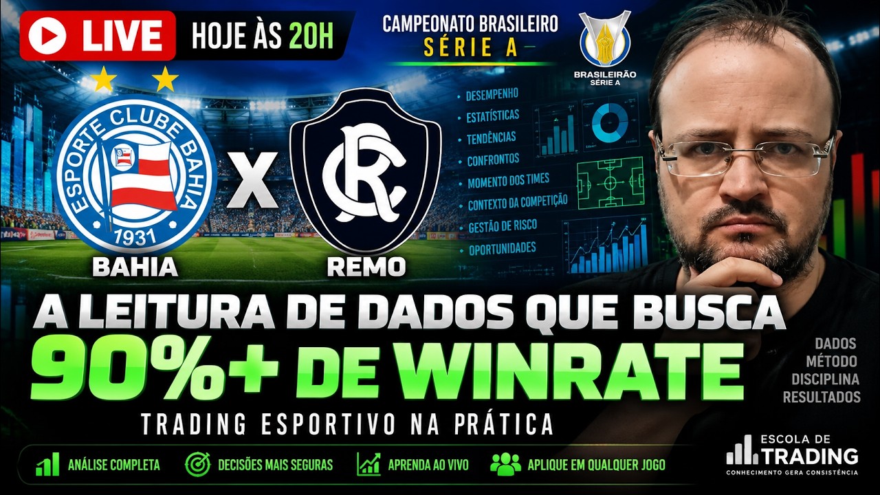 Bahia x Remo AO VIVO: A Leitura de Dados que Busca 90%+ de Winrate | Trading Esportivo