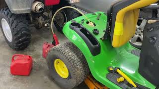 How to clean debris out of your gas tank, John Deere Lawnmower Tractor. ( Craftsman, Toro, etc. )