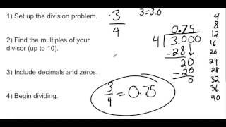 Converting Fractions to Decimals No Calculator!