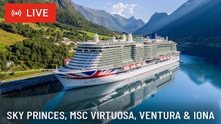 SHIPS TV - 4  Cruise Ships Departing Port of Southampton (LIVE)