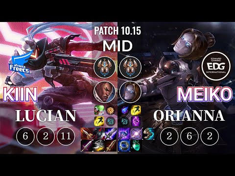 AF Kiin Lucian vs EDG Meiko Orianna Mid - KR Patch 10.15