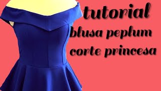 Blusa Peplum Corte princesa.