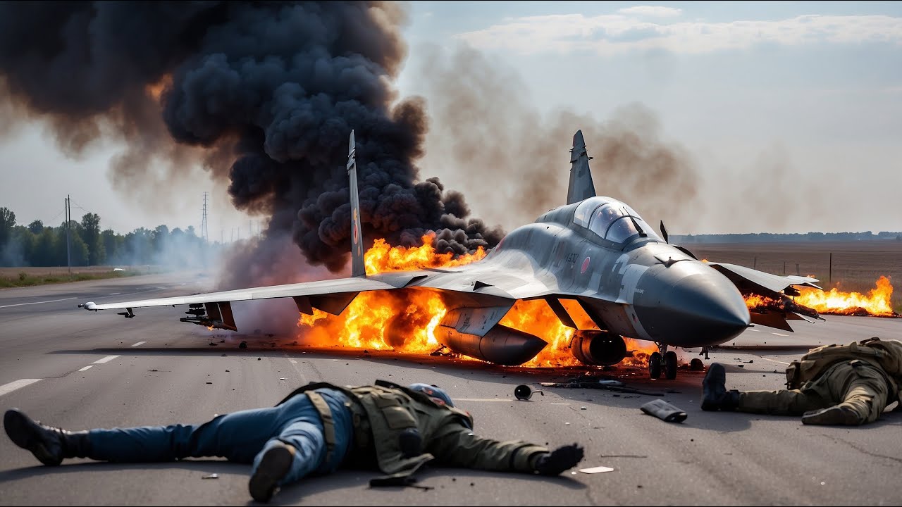 13 minutes ago! Ukraine's newest F-16 fighter jet shot down a Russian MiG-29 in the Krusk region