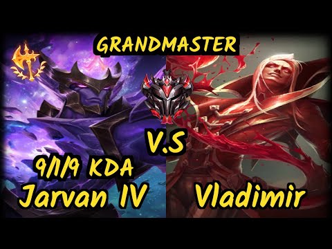 OPT Allorim (JARVAN IV) vs VLADIMIR - 9/1/9 KDA TOP GAMEPLAY - NA Ranked GRANDMASTER v9.6