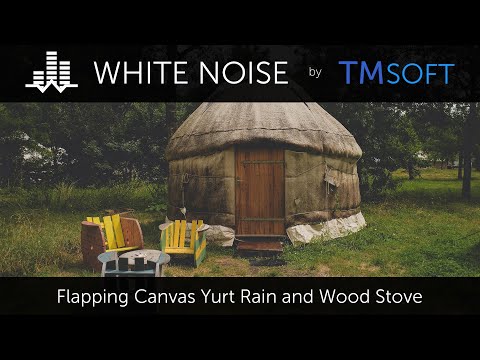 Windy Canvas Tent Rain & Wood Stove: Cozy Yurt Ambience - 10 Hour Sleep Sound - Black Screen