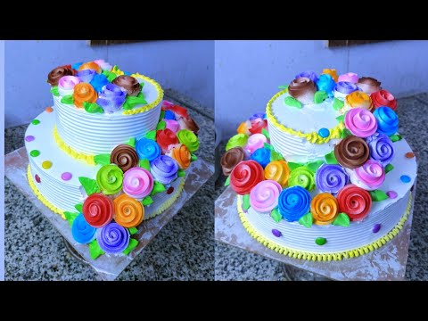 New pineapple cake || 2step cake pineapple design \\ eagles cake recipe | birthday cake recipe