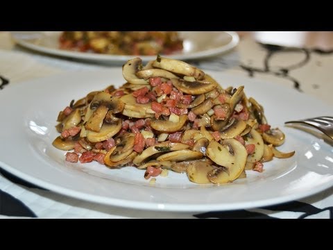 Champiñones con Jamón Serrano | Recetas de cocina fáciles y rápidas