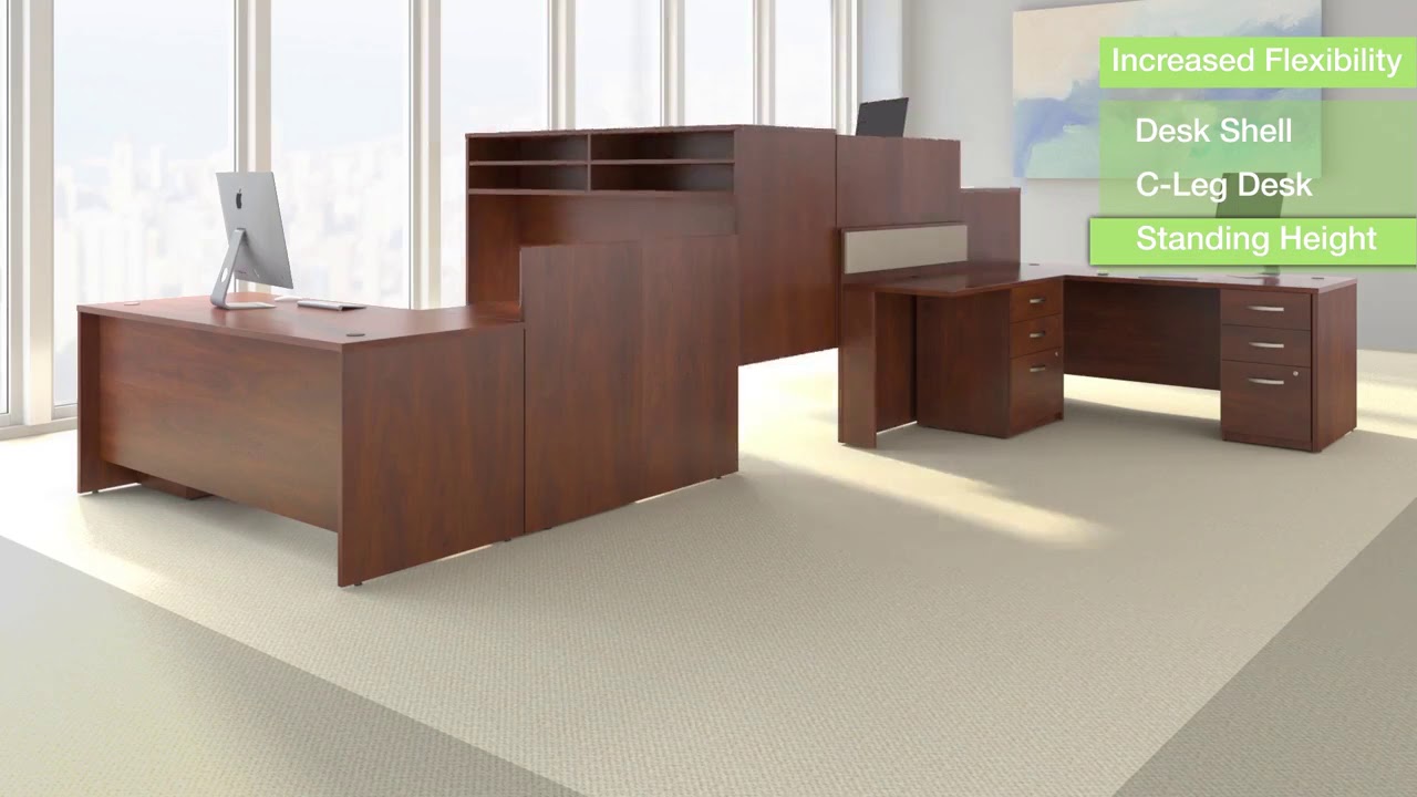 Series C Mocha Cherry 72 Inch Desk Shell