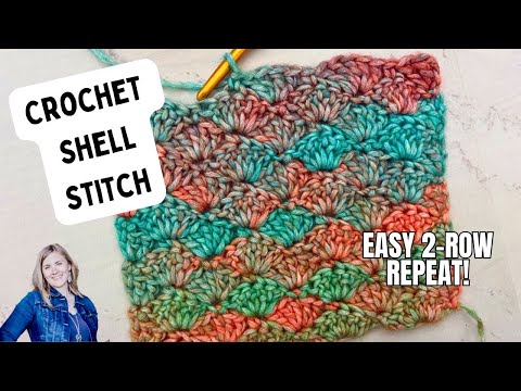 Easy Shell Stitch Crochet Tutorial (Pretty 2-Row Repeat!) | The Crochet Stitch You'll Use Everywhere