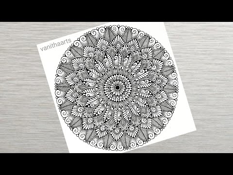 How to draw a Mandala Art for Beginners Step by Step Tutorial Easy Mandala Drawing vanithaarts