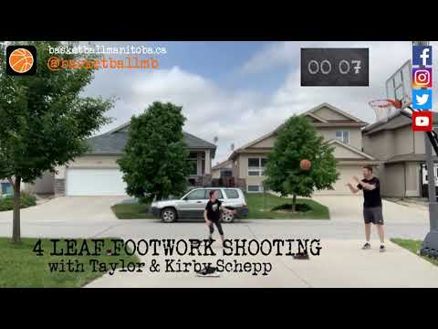 Basketball Manitoba Driveway Drills with Taylor & Kirby Schepp - 4 Leaf Footwork Shooting Drill