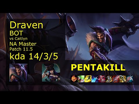 Draven ADC & Seraphine vs Caitlyn & Karma - NA Master 14/3/5 Patch 11.5 Gameplay
