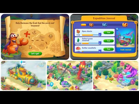 Fishdom: Hermann's Coral Reef Treasure Expedition • New Expedition Event • Full Event Walkthrough