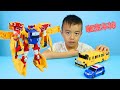Hello Carbot 咖寶車神玩具之校巴和警車合體雙騎衛士機器人