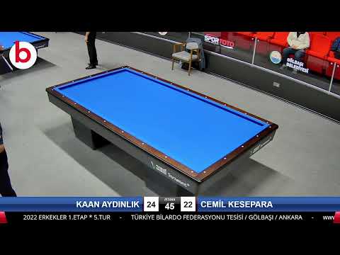 KAAN AYDINLIK & CEMİL KESEPARA Bilardo Maçı - 2022 ERKEKLER 1.ETAP-5.TUR