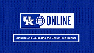 DesignPLUS - Enabling and Launching the DesignPlus Sidebar
