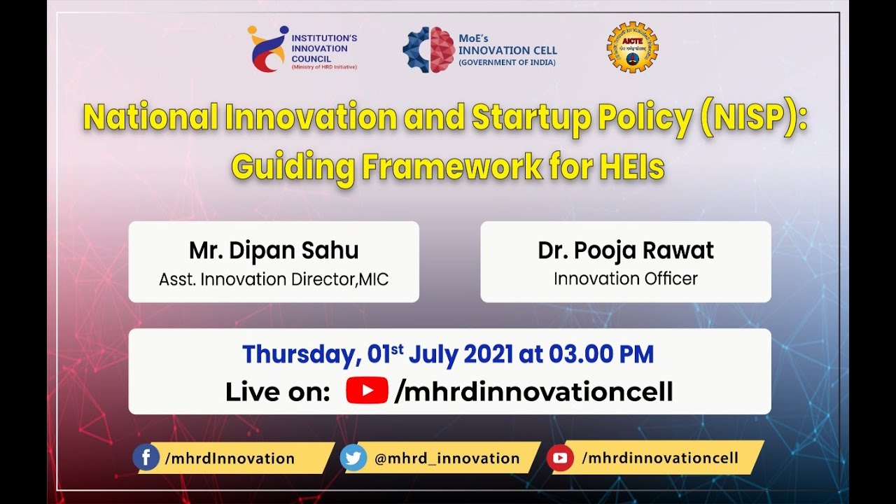 National Innovation and Startup Policy (NISP): Guiding Framework for HEIs