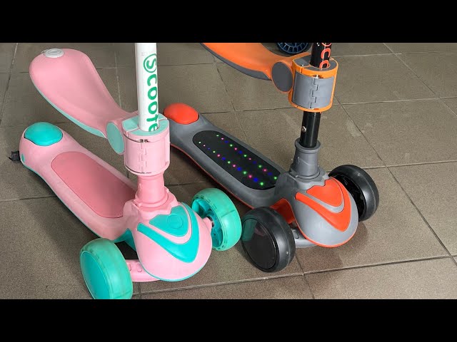 Дитячий триколісний самокат LAGOON музика, підсвітка, сидіння Рожевий