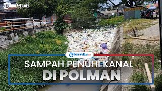 Penampakan Sampah Penuhi Kanal Desa Sidodadi Polman, akibatkan Saluran Air Tersumbat