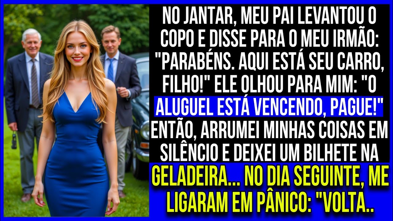 Meu irmão ganhou um carro na formatura e eu uma conta de aluguel. Saí, mas deixei um bilhete.