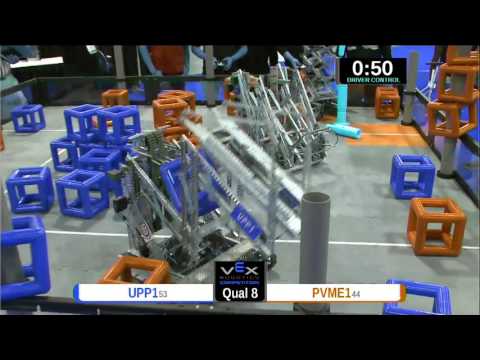 2015 VEXU Q8 - UPP1 vs PVME1 - 45 to 60-Division Div-VEX U-VEX Worlds 2015