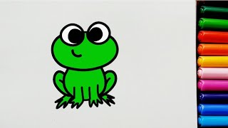 Cute Little  FROG 🐸 - Easy Drawing Videos #learn2draw #frogdrawing #easydrawing