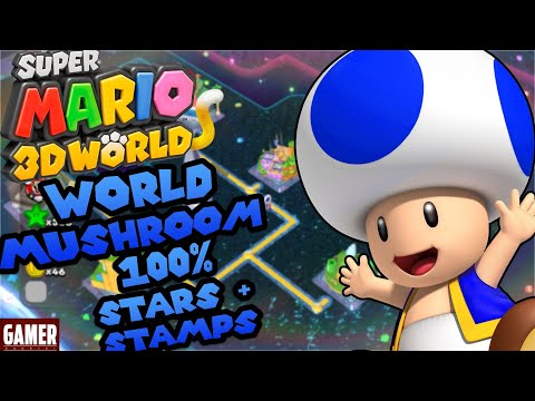 Super Mario 3D World - World 10 - aka "World Mushroom" - 100% Green Stars + Stamps