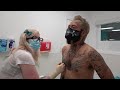 Blue Opal Nipple Piercings On Martin Tommy T S Body Piercing Huntington Beach CA