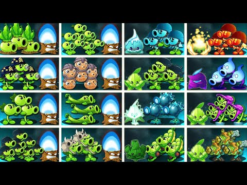 12 Pea & Support Plants Vs All Zombies - Who Will WIn? - Pvz 2 Team Plant vs Team Plant