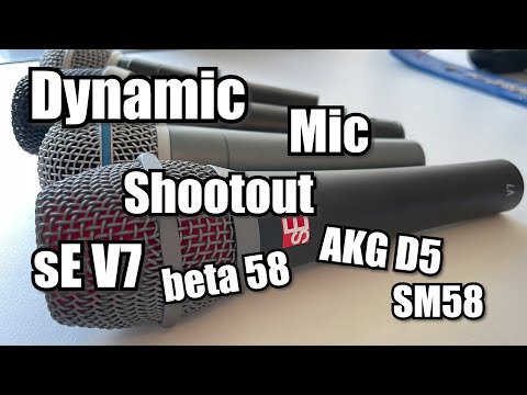 Dynamic Mic Shootout sE V7 vs SHURE beta58, SM58 and AKG D5