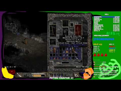 D2:Lod Hell Any% old World Record - 4:25:14 Sorceress