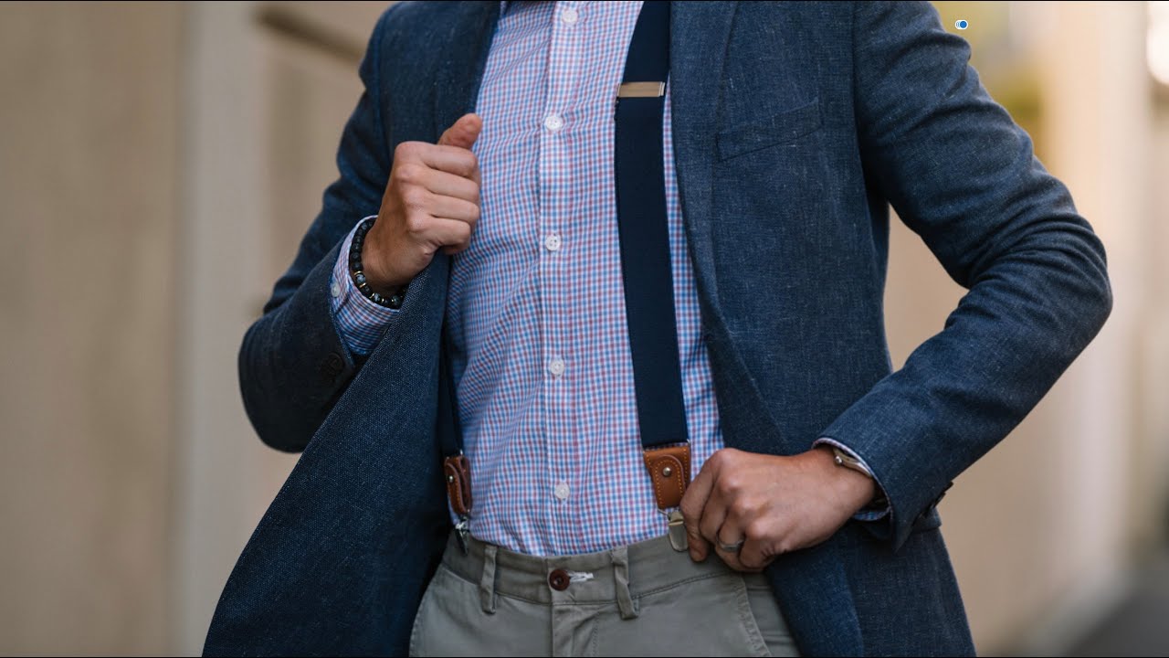 Navy Blue Clip-On Suspenders