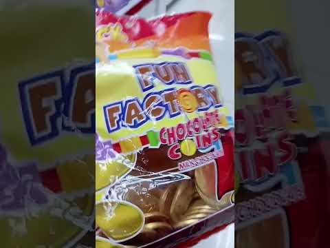 FUN FACTORY CHOCOLATE COINS #asmr # milk chocolate #satisfyingtaste #delicious #trending  #shorts