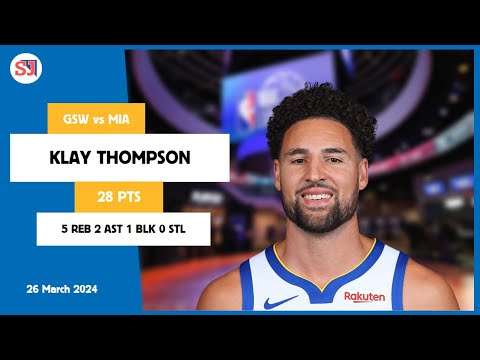 KLAY THOMPSON 28 PTS, 5 REB, 2 AST, 1 BLK, 0 STL vs MIA | 2023-2024 GSW | Player Full Highlights