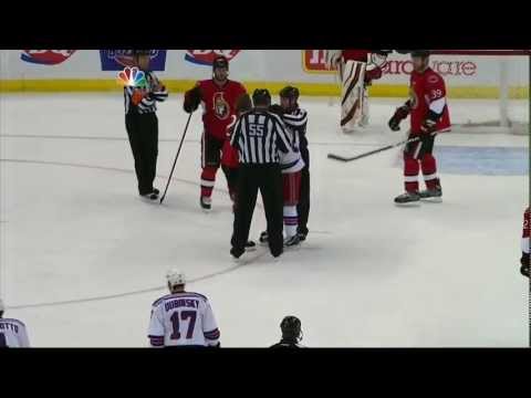 Chris Neil vs Brandon Prust fight. NY Rangers vs Ottawa Senators 4/23/12 NHL Hockey