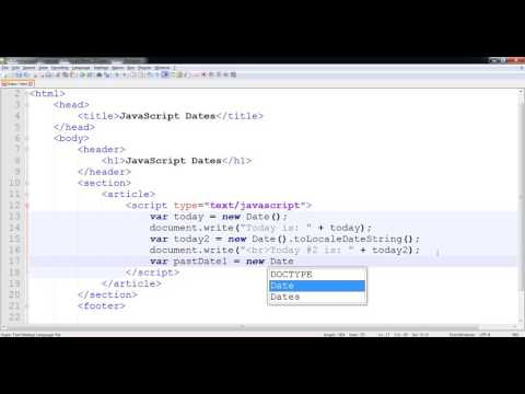 Javascript Date Class Part 1