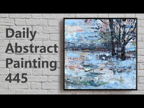 How to Paint Abstract Landscape | Winter Scene | Acrylics Painting | Daily Painting 445